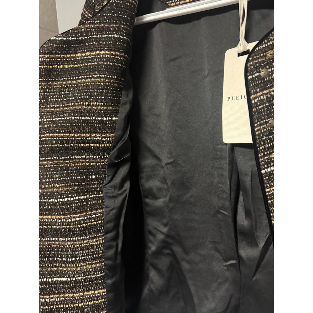PLEIONE Embellished Tweed Cropped Jacket Women's S Sparkle Sequins Blazer - Picture 9 of 11